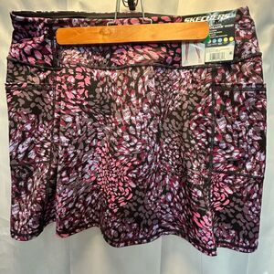 Skechers Pink, Purple and Black leopard high waisted Skort